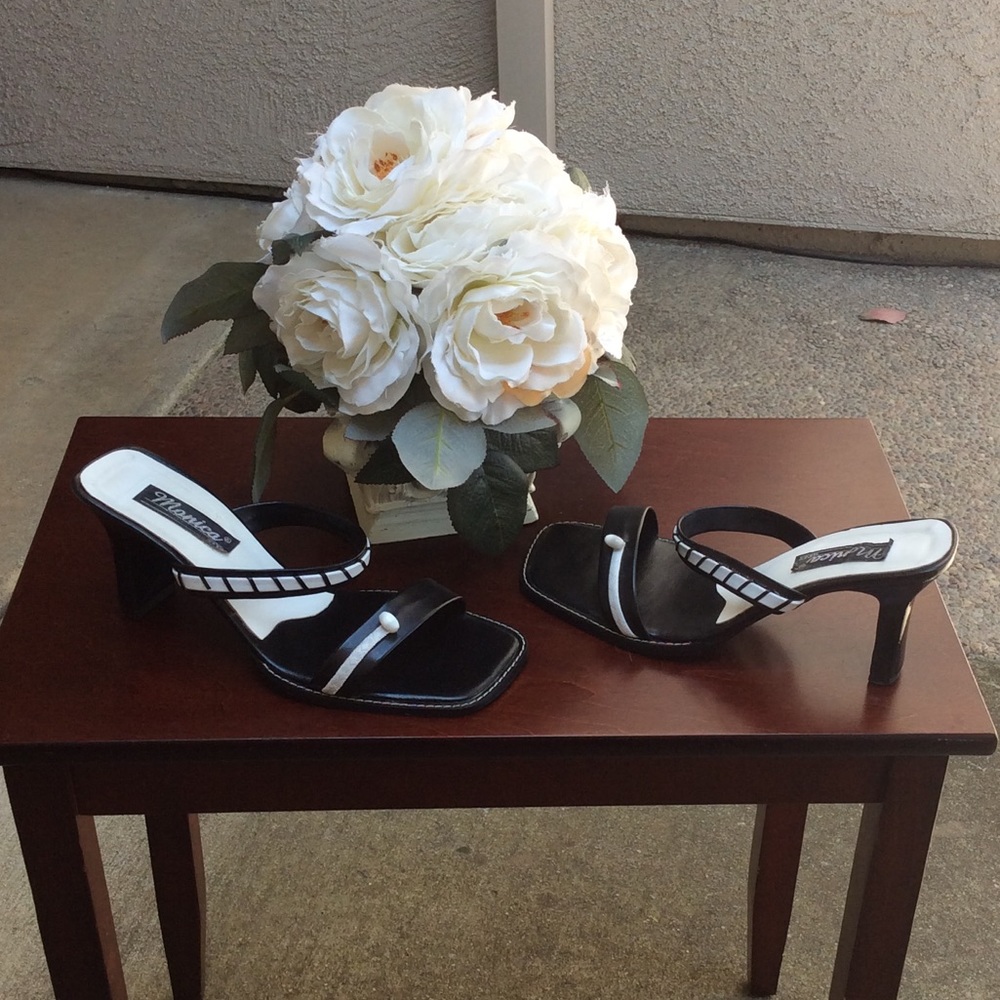 Classic Black & White Slide Sandals